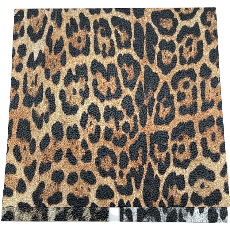 Factory Outlet Synthetic Leather High Quality Animal Leopard Print Bag Shoes Clothing  Rexine Faux Leather