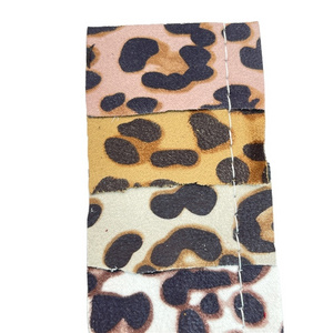 Fake printed cloth artificial leather ecological leopard PU artificial leather material fabric making bag toy decoration