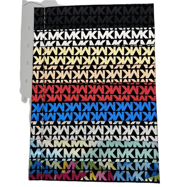 Wholesale High Quality Fashion Letter Printed Synthetic Pvc Pu Faux Leather Fabric Sheet For Bags Hair Bow Craft