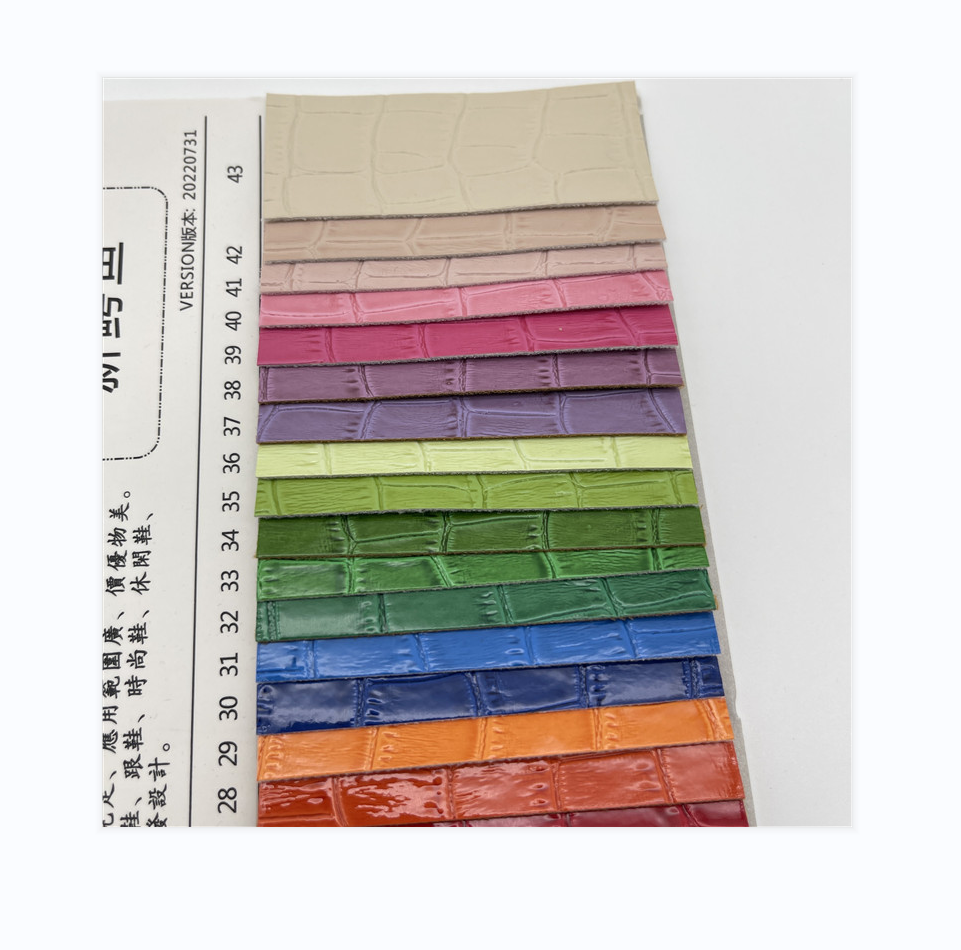 Pu Leather Series. The Texture Is Clear Crocodile Pattern Faux Embossed Leather Stock Fabric