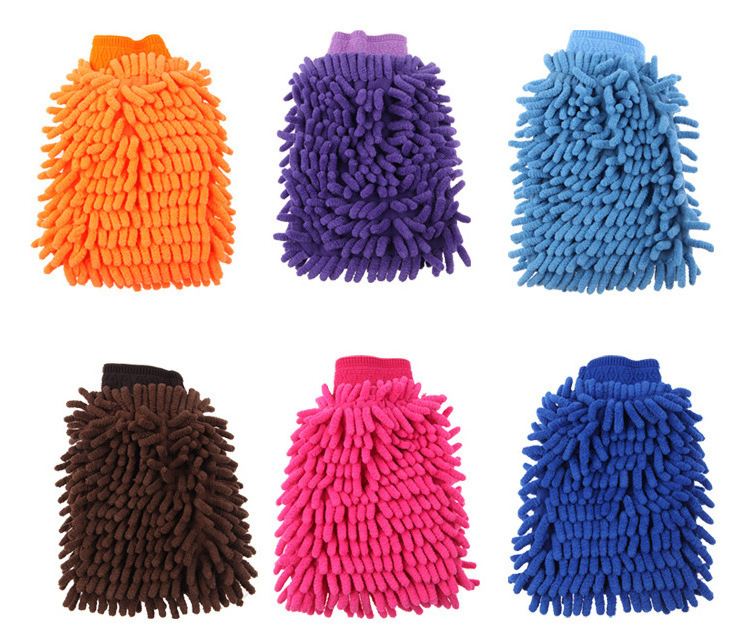 Custom Logo Microfiber Car Washing Mitt Chenille Microfibre Car Wash Accessories Cleaning Mitt Gloves Microfiber