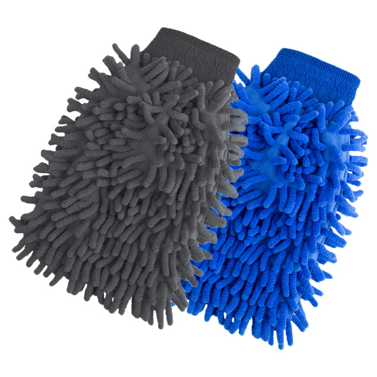 Custom Logo Microfiber Car Washing Mitt Chenille Microfibre Car Wash Accessories Cleaning Mitt Gloves Microfiber