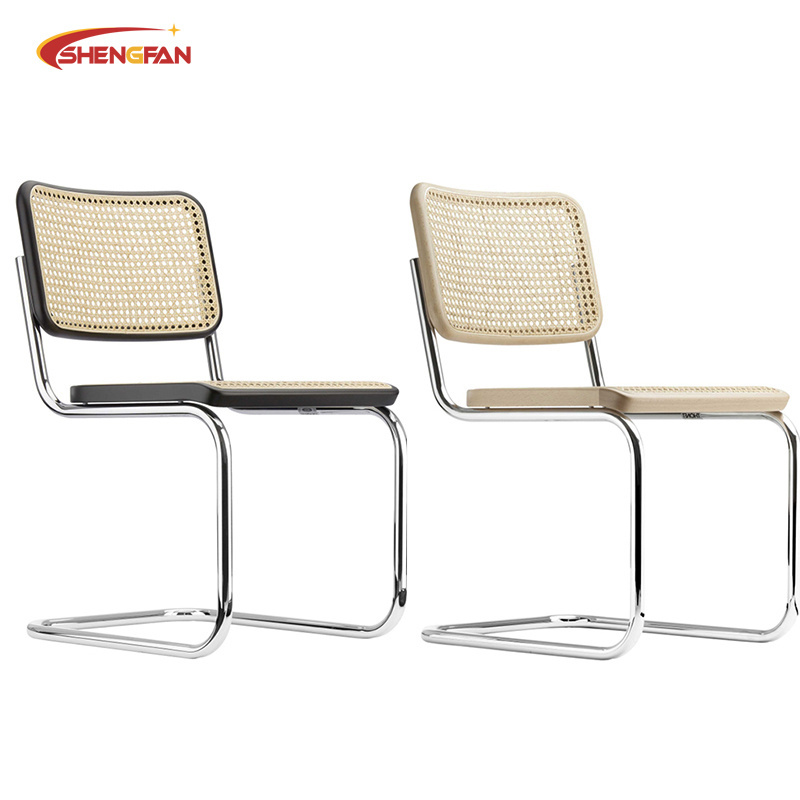 Hot Selling Chairs Worldwide CESCA Chair Classic Stylish Metal Chromed Frame Stainless Steel Leg Of Rattan Chair