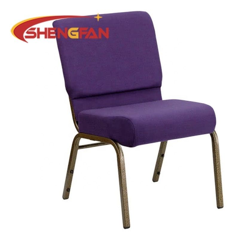 Wholesale Purple Blue Color Used Comfortable priest Chairs For Church Cheap interlocking Red Church Chairs