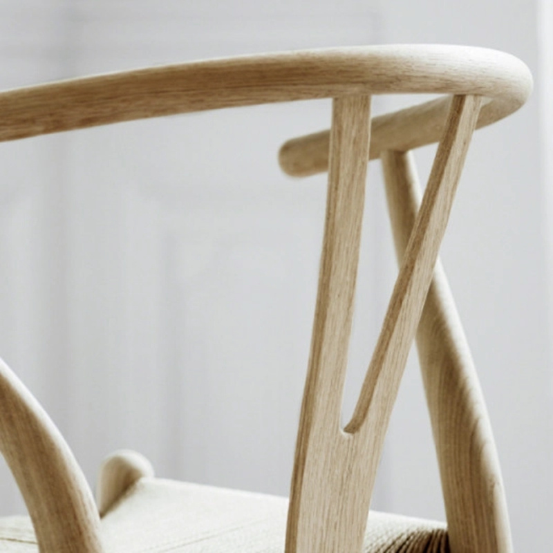 Wholesale Characteristic Ash Wood Rope Cord Seat Nordic Solid Wood Dining Chair Hansel Wishbone Chair