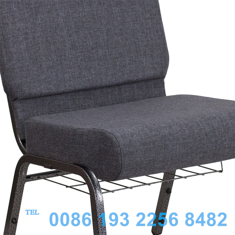 Factory Wholesales Bookrack Upholstered Auditorium Seats Stack Clearance Church Chairs With Armrest