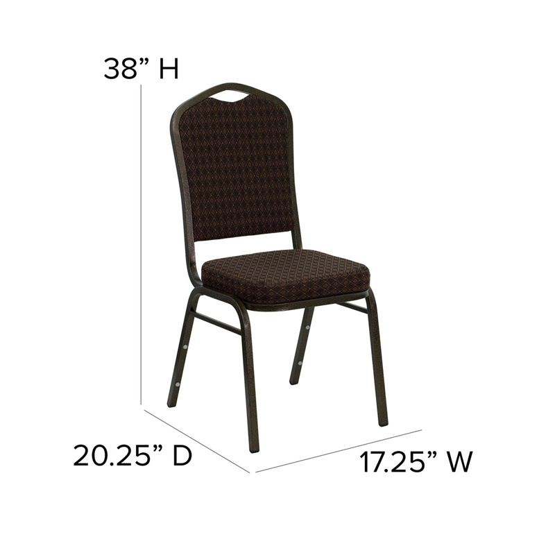 Hot Sale Customized Modern Luxury Black Thick Cushion Crown Back Stacking Dinner Outdoor Banquet Chair