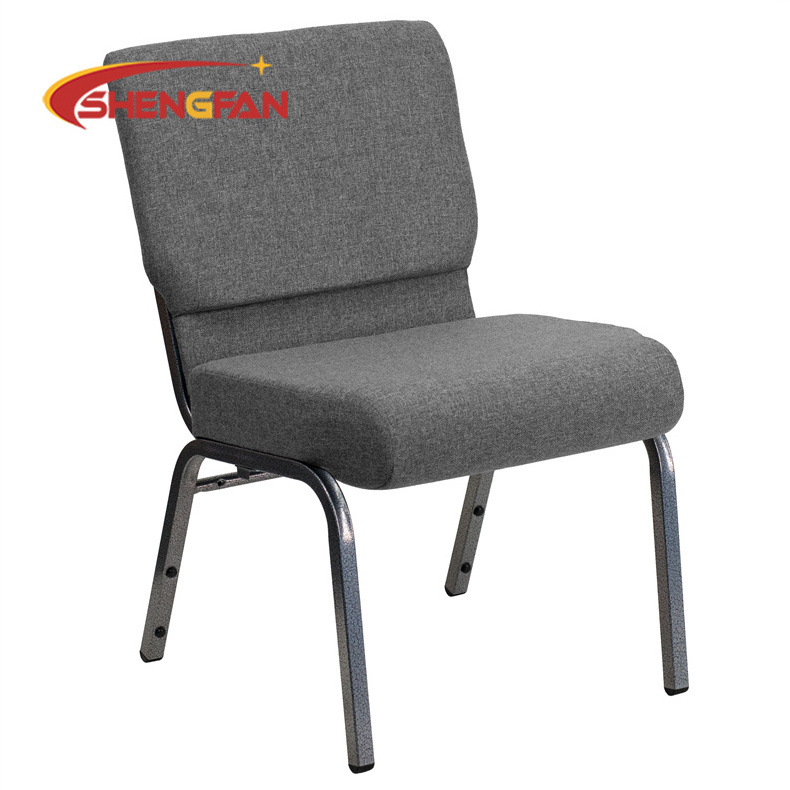 Factory Direct Stackable Upholstered Durable Iron Steel Interlocking Garnet Kitambaa Church Chairs