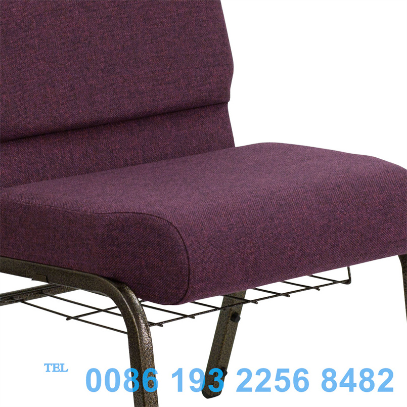 Hot Sale Customized Free PU Leather Silver Vein Frame Aluminium Alloy Church Chairs For Church With Logo