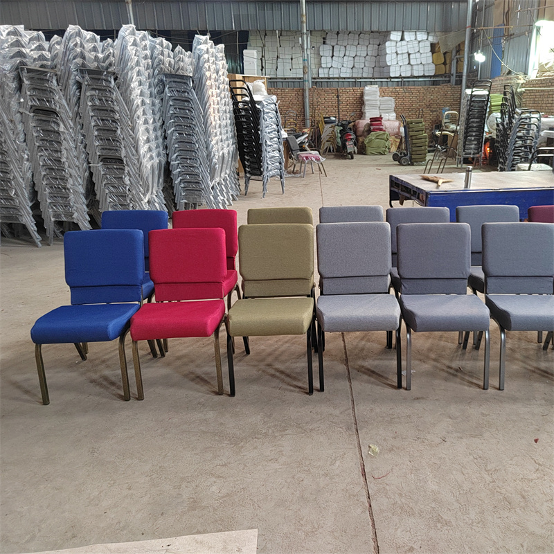 Factory Supplies Cheap Church Chairs Metal Stackable Interlock Padded Church Chairs Price