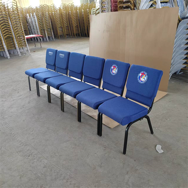 Factory Supplies Cheap Church Chairs Metal Stackable Interlock Padded Church Chairs Price