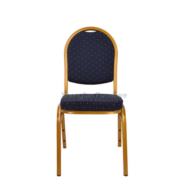 Wholesale Comfortable Cheapest Gold Silver Strap Pattern Metal Frame Outdoor Stacking Banquet Chair