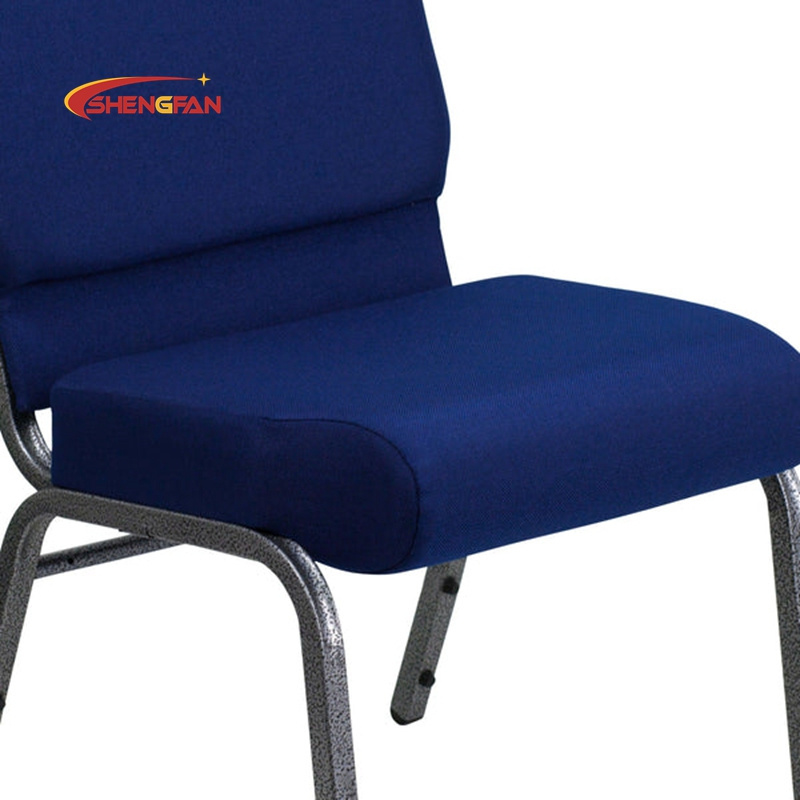 Comfortable Cinema High Back Church Chair Commercial Theater Seats Asiento de la iglesia Apartment Azul marino Church Furniture