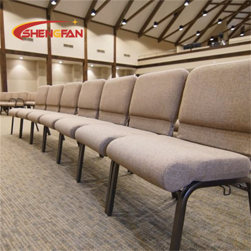 Factory Supplies Cheap Church Chairs Metal Stackable Interlock Padded Church Chairs Price