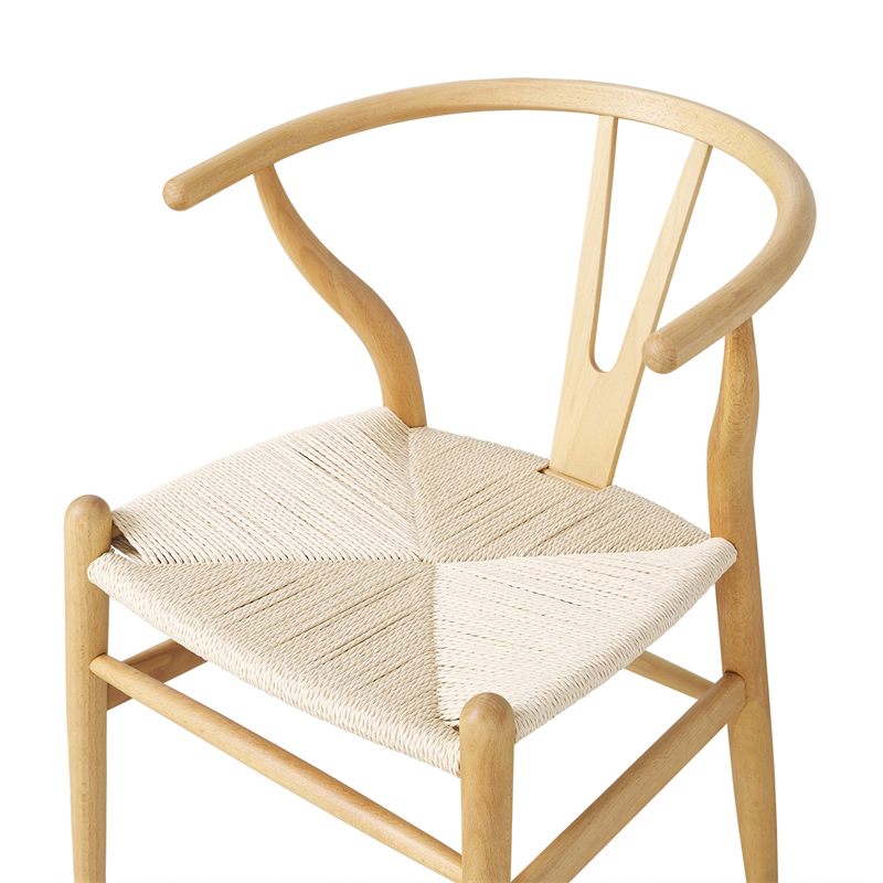 Wholesale Characteristic Ash Wood Rope Cord Seat Nordic Solid Wood Dining Chair Hansel Wishbone Chair