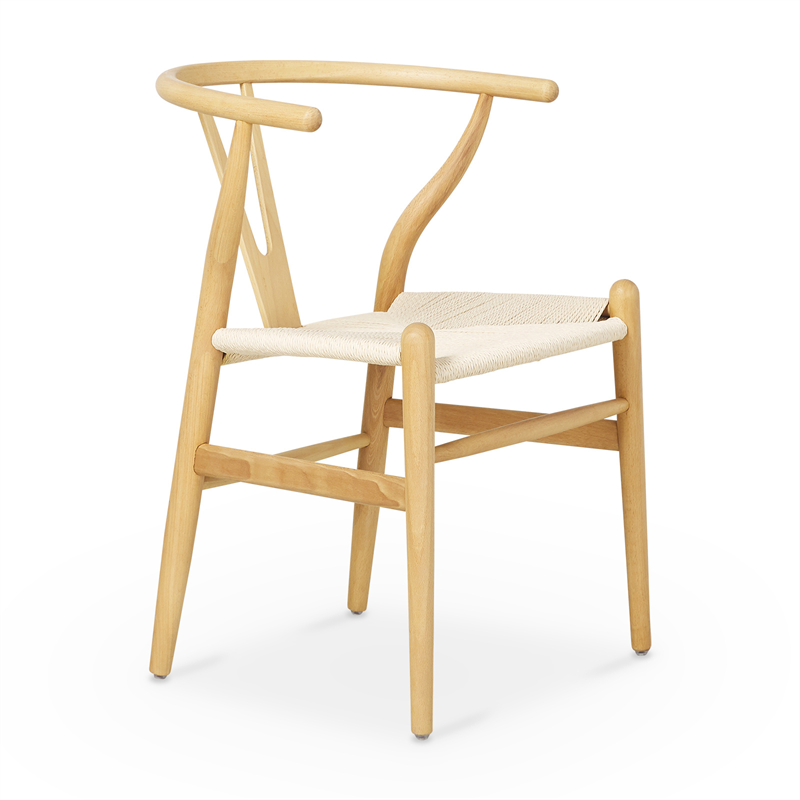 Supply Ash Oak Wood Hans Wegner Danish Professional Factory Chair Hand Woven Cushion Solid Wood Dining Chairs Wishbone Chair