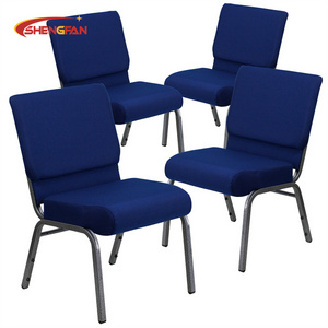 Hot Sale Sponge Cushion Church Chair Comfortable Padded Seat Cushion Cover Thick Navy Blue Black Cushion For Prayer Chair