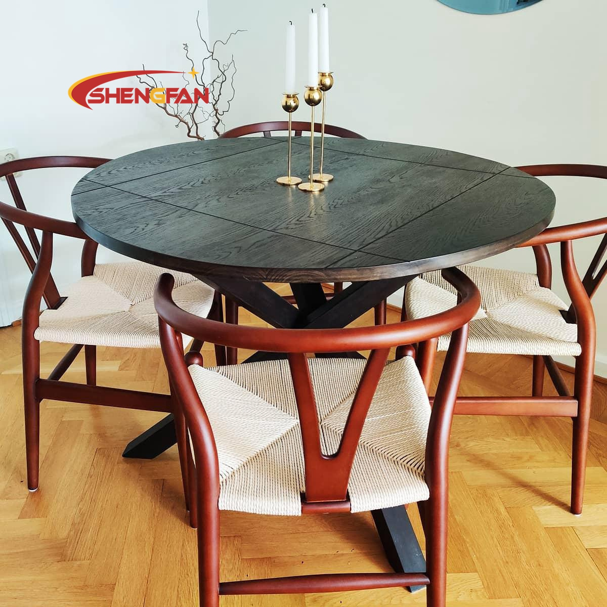 Comfortable Wooden Chair Fine Polish Wishbone Chair Customized Colors Y Armchair Chile For Dining Table