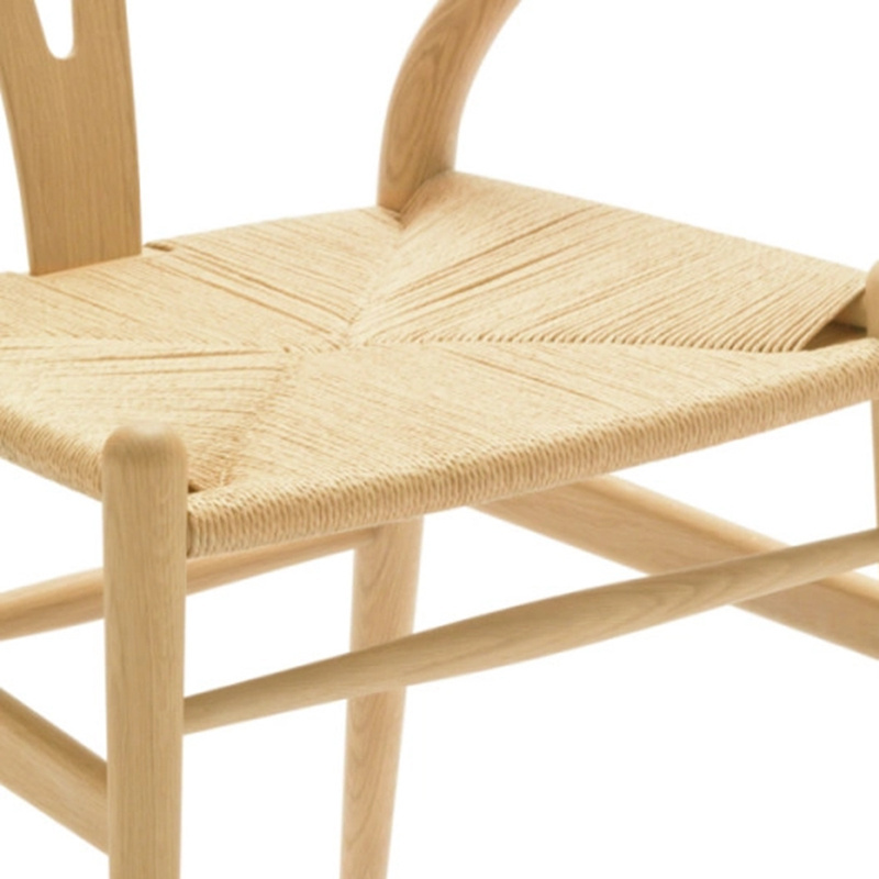 Wholesale Characteristic Ash Wood Rope Cord Seat Nordic Solid Wood Dining Chair Hansel Wishbone Chair