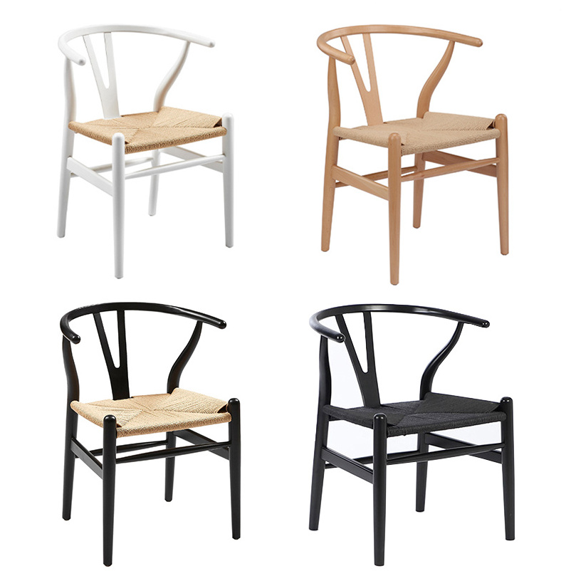 Supply Ash Oak Wood Hans Wegner Danish Professional Factory Chair Hand Woven Cushion Solid Wood Dining Chairs Wishbone Chair