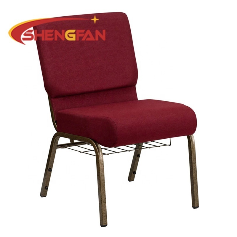 Wholesale Purple Blue Color Used Comfortable priest Chairs For Church Cheap interlocking Red Church Chairs