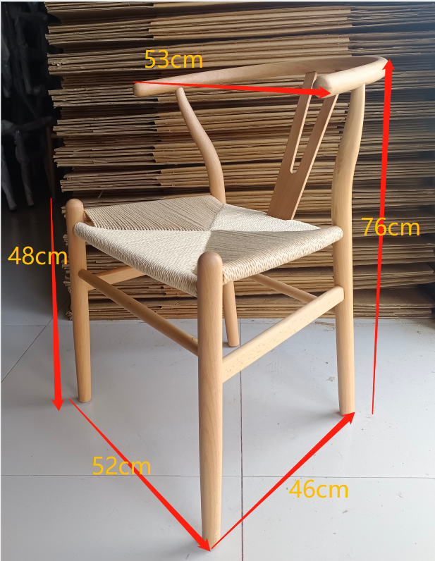 Restaurant Handmade Knitting Comfortable Rattan Seat Teak Wood Chairs Y Silla Wishbone Chair For Dining Table