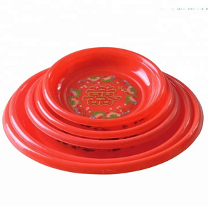 Kitchen accessories wholesale custom logo printing portable Large capacity plastic round serving plate