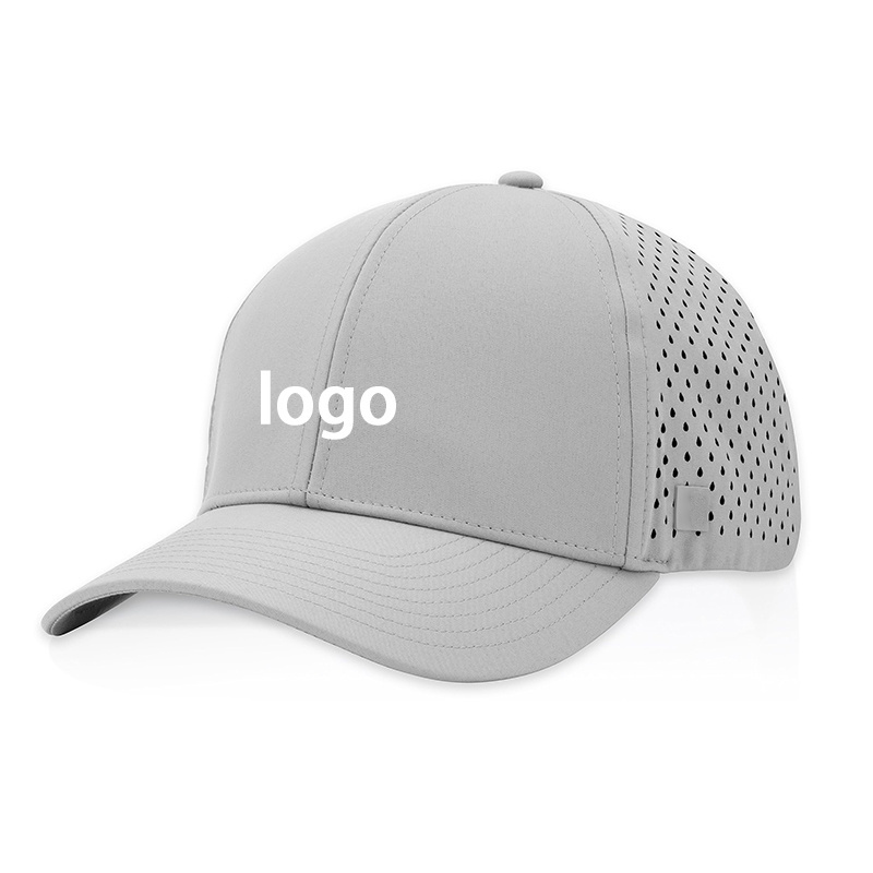 Polyester waterproof water resistant quick dry hydro perforated performance laser hole perforated golf snapback gorra hat caps