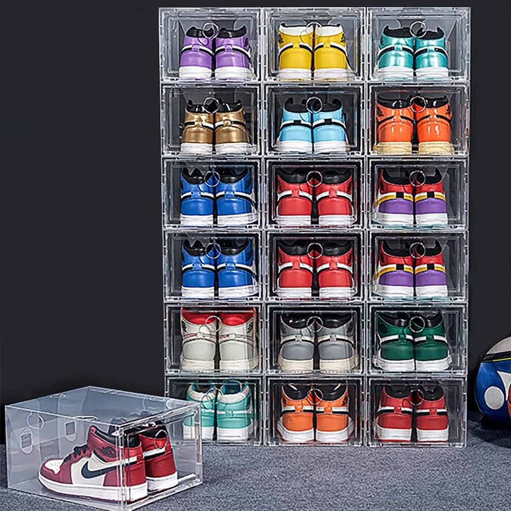 Factory Direct Sale Of PP Foldable Transparent Shoe Boxes Customizable Pattern Size