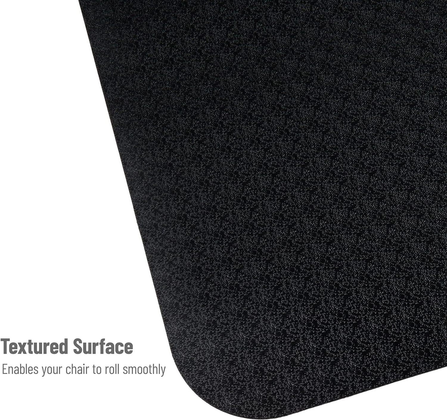 Chair Black Mat Anti-Slip Non-Toxic Plastic Protector Black Office Chair Mat for Hardwood Carpet and Tile Floor