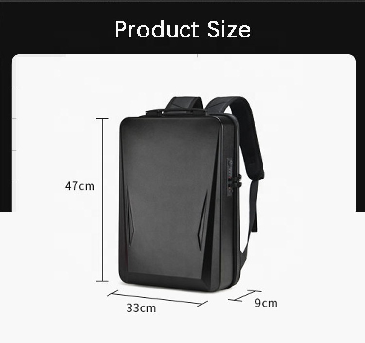 Fashion EVA Men Hard Shell Business Backpack Waterproof Anti- Theft Laptop Bag Backpack With USB Charging Port