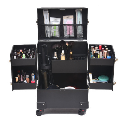 Professional Cosmetic Box Multi-Layer Nail Tattoo Rolling Makeup Case On Wheels Multi-Function Beauty Trolley Suitcase