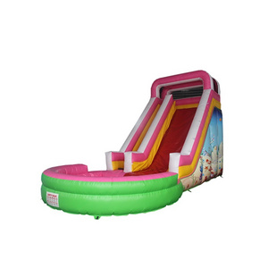 The most popular 18-foot water slide with a pool commercial color inflatable water slide