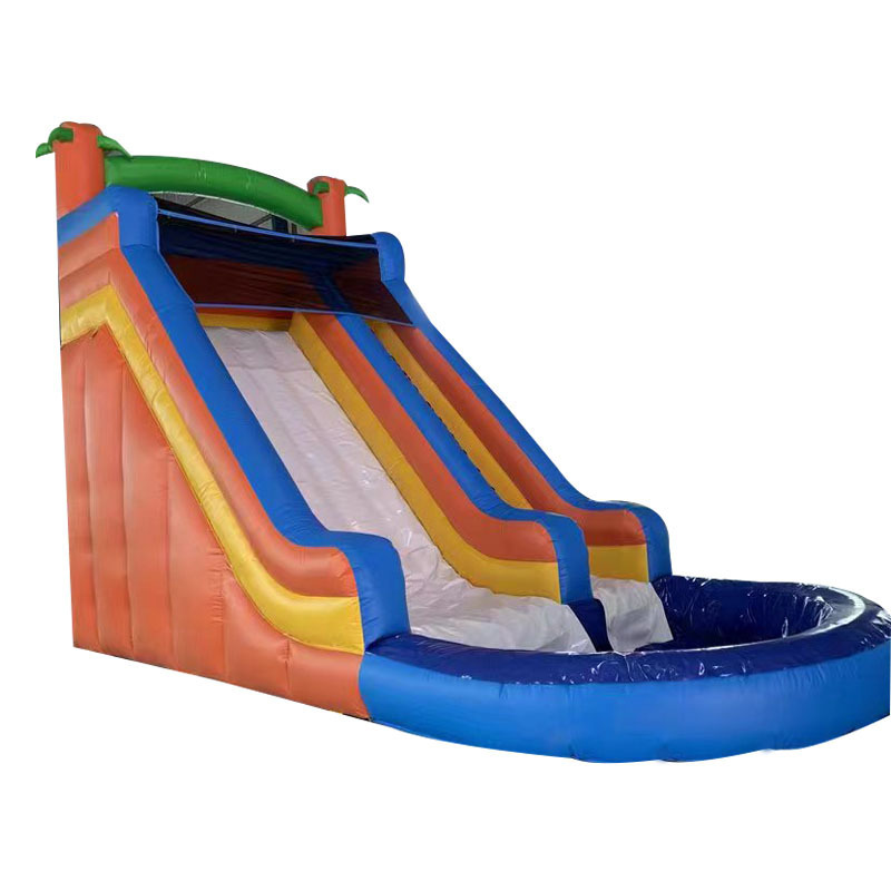 The most popular 18-foot water slide with a pool commercial color inflatable water slide