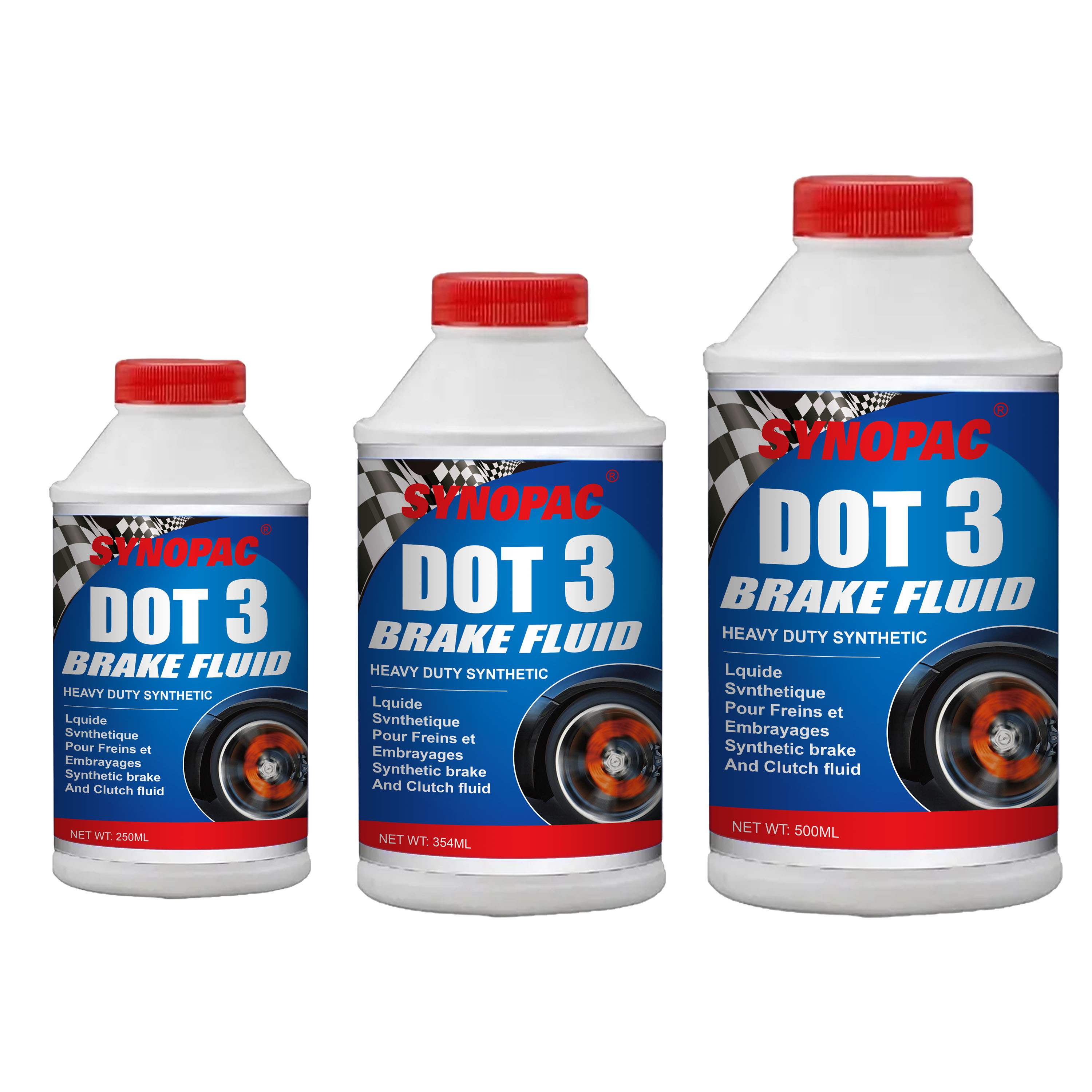 Brake Fluid DOT 3 / 4 SYNOPAC  DOT 3 Brake Oil Automobile Lubricants Made in China