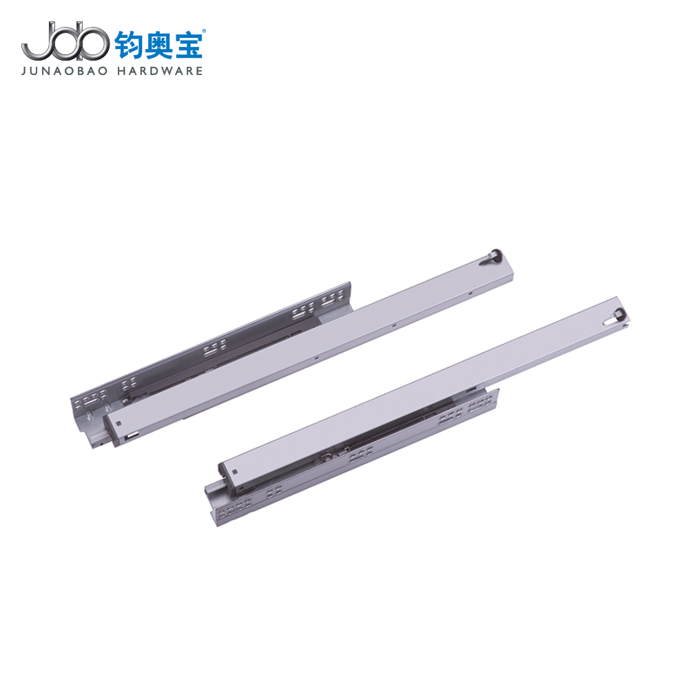 Junaobao new style 3 fold damper synchronous concealed drawer slide soft close hidden drawer slides