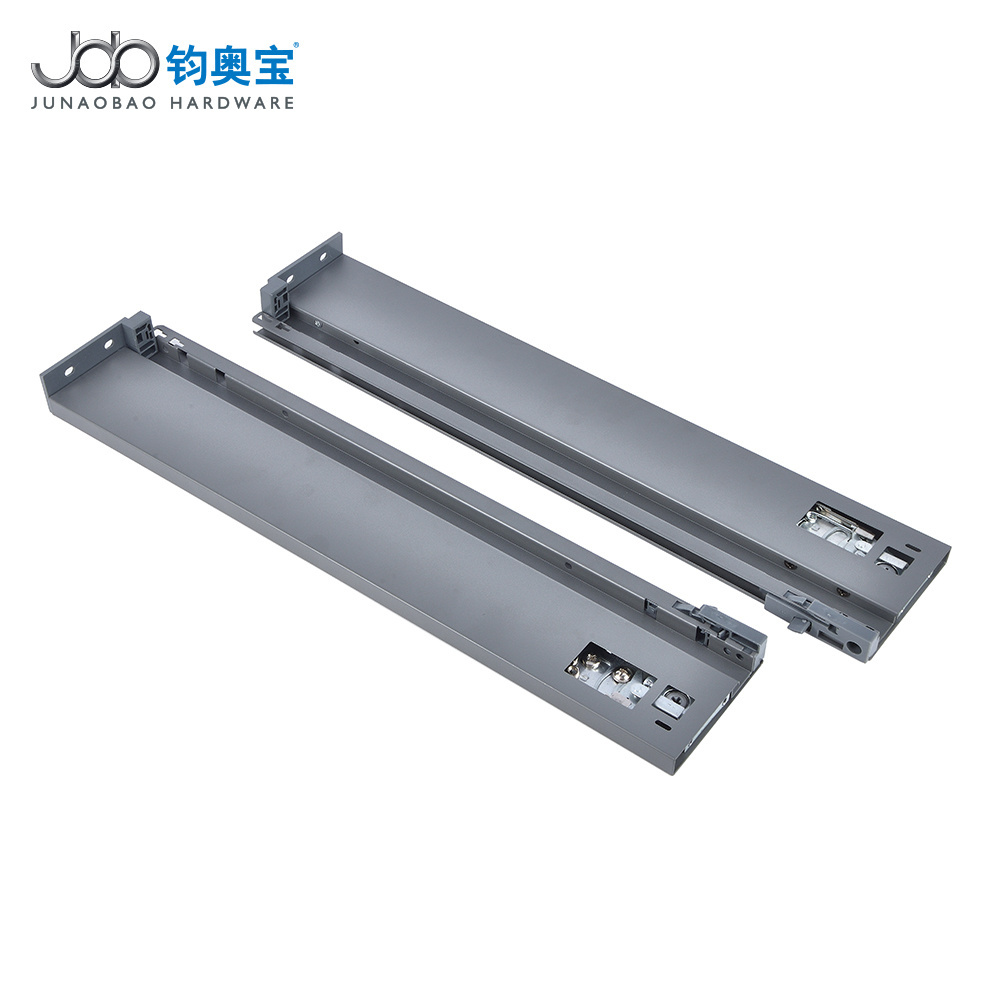 JOB 3 fold full extension tandem drawer slides metal soft close slim box drawer slide  For Kitchen