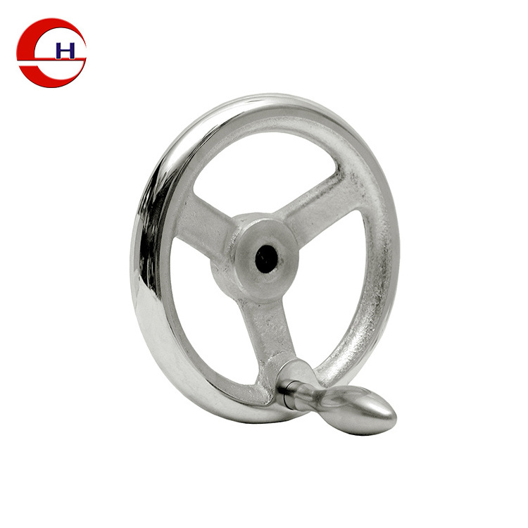 Lathe cast iron metal machinery threaded hand wheel chrome plated valve handwheel