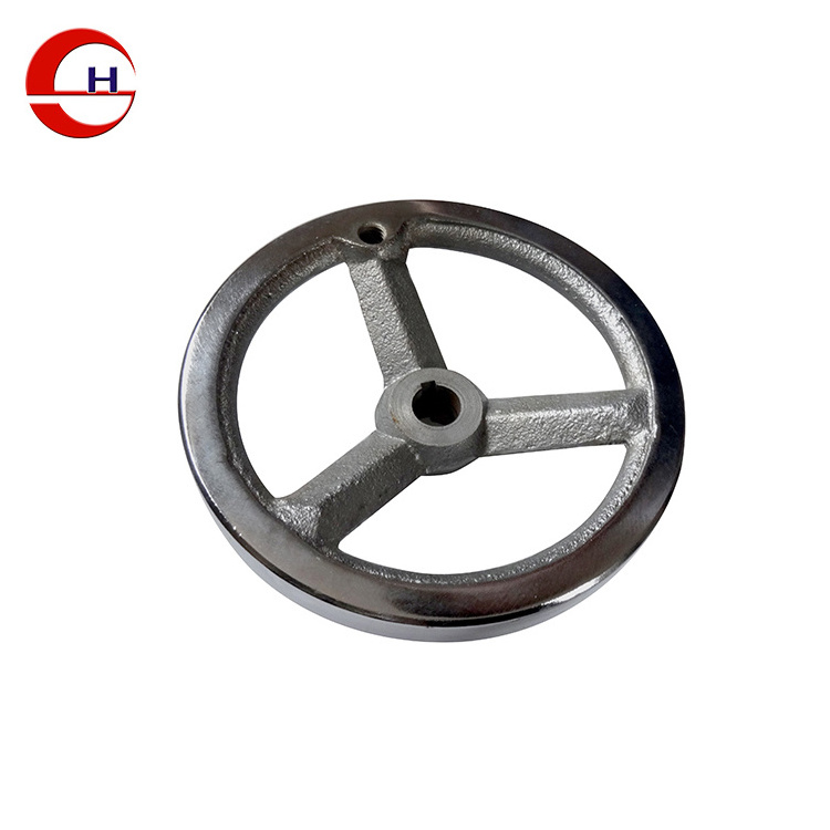 Lathe cast iron metal machinery threaded hand wheel chrome plated valve handwheel