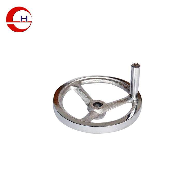 Lathe cast iron metal machinery threaded hand wheel chrome plated valve handwheel