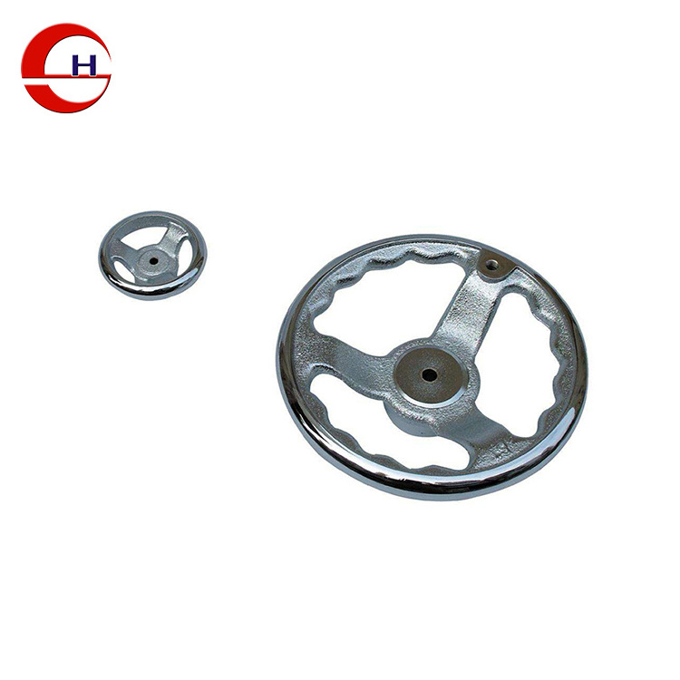 Lathe cast iron metal machinery threaded hand wheel chrome plated valve handwheel