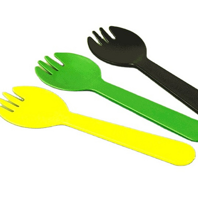 High quality Disposable PLA spork spoon self-contained degradable birthday cake Baking tableware party spoon fork