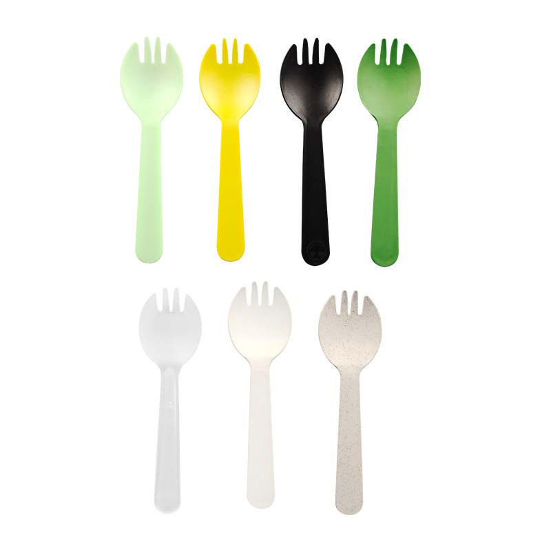 High quality Disposable PLA spork spoon self-contained degradable birthday cake Baking tableware party spoon fork