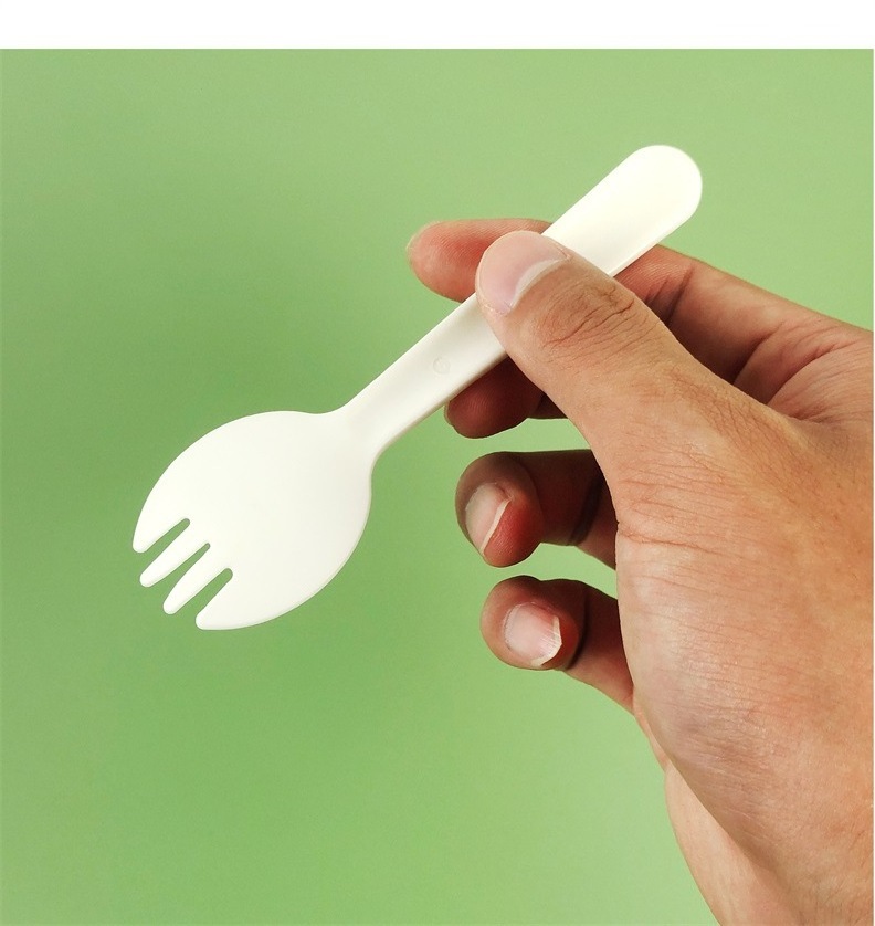 High quality Disposable PLA spork spoon self-contained degradable birthday cake Baking tableware party spoon fork