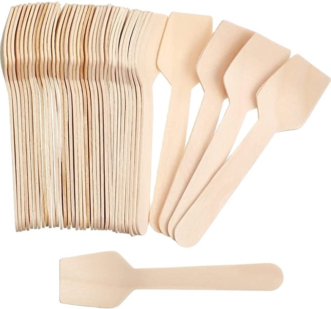 China Wholesale Biodegradable Disposable Spoons Wooden Ice Cream Spoon Making Mini Wood Spoon