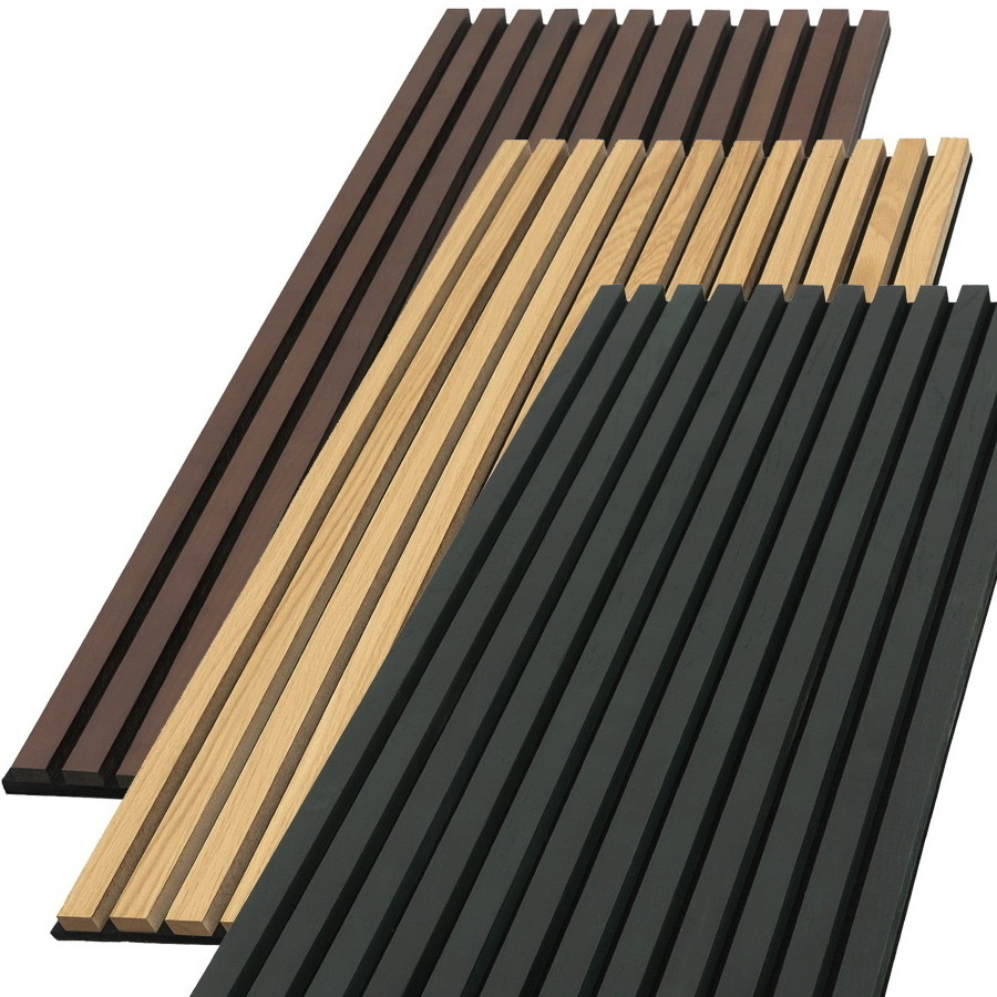 Polyester  fiber board grille acoustic material mdf wood color wall panels