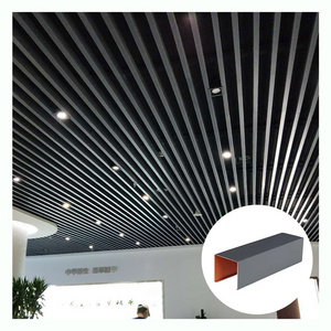 new design u shape aluminum baffle wood ceiling decoration hot sale