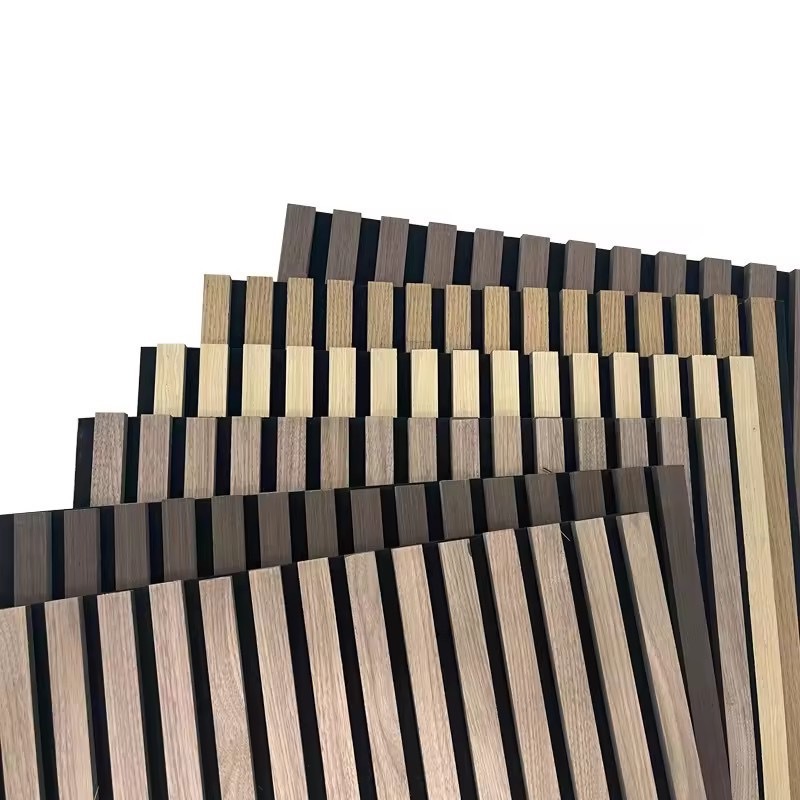 Polyester  fiber board grille acoustic material mdf wood color wall panels