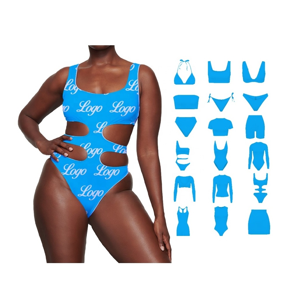 Custom Logo Wholesale Monokini Bodysuit Plus Size Swimwear Beachwear Bathing Suit women One Piece Swimsuit 2022 Bikini Swimwear