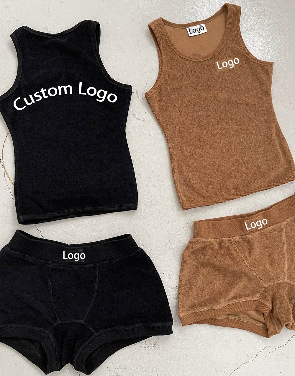 Custom LOGO Sweatpants Hoodie Designer Clothes Famous Brands Women Terry Towel Tank Top and Boxer Shorts Leggings